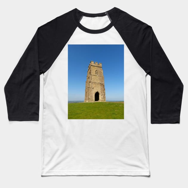 Glastonbury Tor, Somerset Baseball T-Shirt by Chris Petty